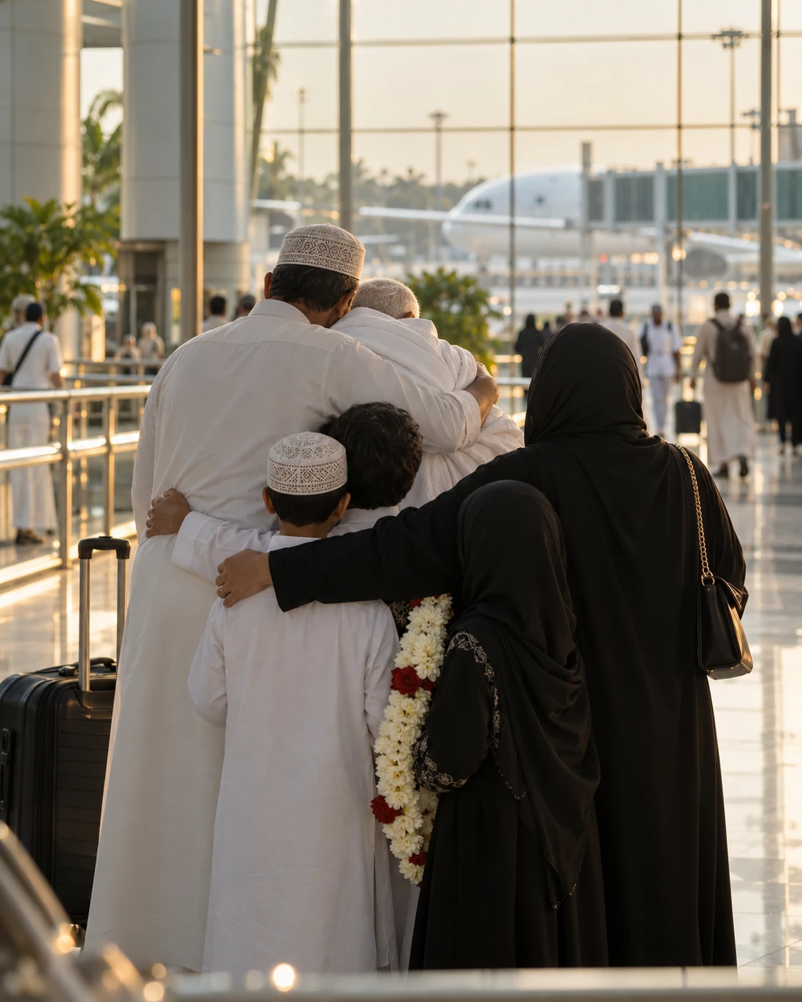 Pilgrims returning home to their families
